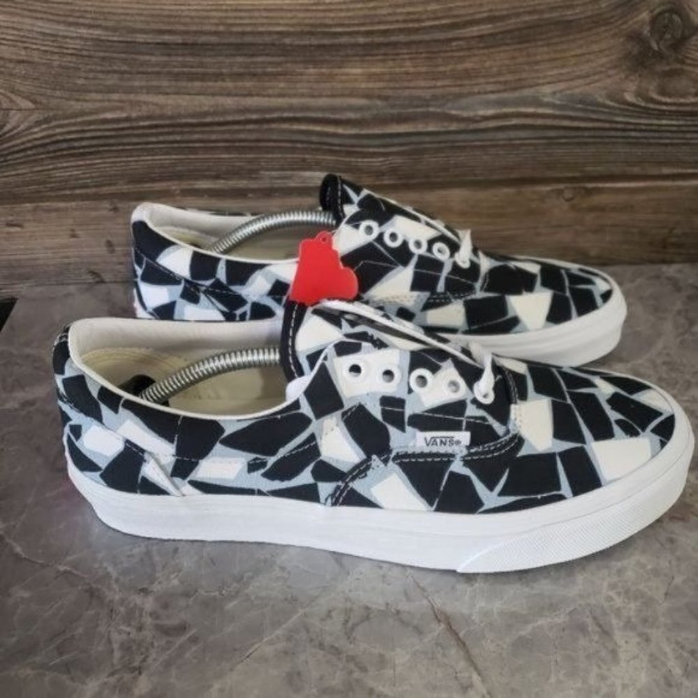 New Vans Era Mosaic Checkerboard Black Blue White Sneakers - Picture 4 of 8